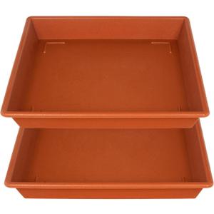 NIMYAU Square Plant Saucer 20 Inch 2 Pack, Large Plant Trays for Pots Heavy Duty Plastic Plant Saucers for Indoors Outdoors, Flower Pot No Holes Terracotta Plant Lover Gardening Gifts