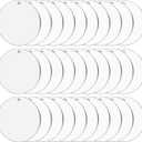Cludoo 3.5 Inch Acrylic Ornaments Blanks, 30pcs Clear Round Acrylic Ornament Blanks, Acrylic Circle Disc Ornament Blanks with Hole for Vinyl, Christmas Decor, Engraving, Painting, and DIY Crafting