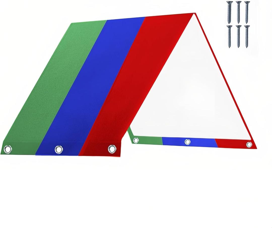 Playground Replacement Canopy, 52" x 90" Swing Set Replacement Tarp, Waterproof 210D Oxford Cloth Playset Tarp for Kids Outdoor, Backyard Playground (Green Blue Red)