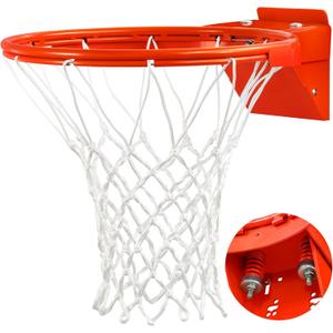 Basketball Rim, Heavy Duty Basketball Rim Replacement - Universal 18 Inch Breakaway Rim and Net,Professional Double-Spring Backboard Rims For In-Ground and Wall-Mounted Basketball Hoops Indoor Outdoor
