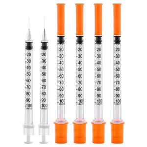 29G 1cc 1/2" Syringe with Needle - Disposable Individual Package-100 Pack