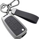 Key Fob Cover with Heavy-duty Keychain for Chevy Equinox Camaro Cruze Impala Malibu Sonic Terrain (Black) (Red)