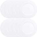 Set of 12 White Charger Plates with Beaded. 13" Reusable Plastic Table Chargers for Dinner Plates (BEADED SILVER)