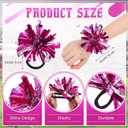 Shappy 2 Color Mini Pom Poms Hair Ropes for Football Cheerleading 4 Inch Ponytail Holder for Team Spirit Sports Dance Cheer
