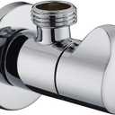 Earl Diamond Modern Solid Brass Angle Stop Valve Shut Off Quarter Turn Water Bathroom Shower Plumbing Commercial 1/2 inch Male IPS G1/2 Tail wing Knob (Polished Chrome)