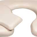 PU Bedside Commode Seat Cushion, U Shape Soft Sponge Padded for Bedside Chairs, Raised Toilet Seat, 16.5" Width, Waterproof and Easy Clean - (Beige), Widen