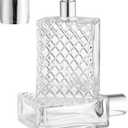 Lawei 3 Pack Refillable Spray Bottles Perfume Atomizer, 100ML 3.4oz Glass Empty Fine Mist Spray Bottle, Clear Portable Square Fragrance Dispenser Bottle with Sprayer for Travel, Silver
