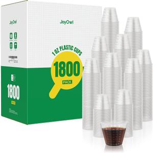[1800 Count - 1 oz.] Disposable Medicine Cups (30 ml), Small Clear Plastic Measuring Cups for Liquid Medicine, Pills, Resin, and Epoxy, 1800 Pack