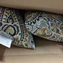 Set of 2 Outdoor Throw Pillows 19 x 12 Inch – Reversible Rectangle Patio Accent Pillows – Weather-Resistant Polyester Fabric – Eco-Friendly Recycled Polyfiber Fill – Arctic Paisley