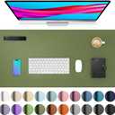 Aothia Leather Desk Pad Protector, Mouse Pad, Office Desk Mat, Non-Slip PU Leather Desk Blotter, Laptop Desk Pad, Waterproof Desk Writing Pad for Office and Home (31.5" x 15.7",Olive Green)