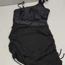 VIMPUNEC Women Sexy One Piece Swim Dress Tummy Control Swimsuits One Shoulder Mesh Bathing Suit Skirts (Small, Black)