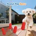 Nobleza Squeaky Dog Toys Interactive, 4 Pack Peanut Chew Ball for Pet Teeth Cleaning Puppy Squeaky Chew Toy, Durable for Medium Large Small Breeds Puppy Teething Chew Toy