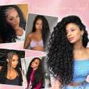 Feather Crochet Hair Extensions for Women 18 Inch 100 Strands Micro Knots Hair Pre-Separated Invisible Human Hair Blend Synthetic Curly Deep Wave Crochet Hair(100strands Black to Blonde)