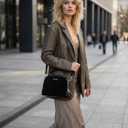 ALEX&MIA Women's Crossbody Bag - Suede & PU Leather Double-Sided Handbag with Adjustable Strap