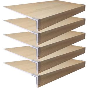 5 Pcs Wire Rack Covers24'' x 12'' x 2.8'' Storage Rooms Cut-able Thickened Foamed PVC, Moisture-proof Waterproof and Pressure-resistant Elm Wood Color Suitable For Supermarket Shelves Kitchen Closets