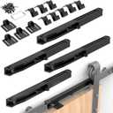 Barn Door Soft Close Hardware Kit, Barn Door Buffer Damper Stopper is Suitable for Most Flat Track Sliding Doors Systems.Supports Doors Weighing 88-132 lbs, No Hole Installation (Black 4pcs)