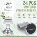 Kathfly Wedding Table Number Holders 1.7 Inch Metal Silver Mini Place Card Holders Bulk Harp-clip Table Sign Stands Card Holder Display Picture Memo Notes Menu for Restaurants Birthday Decor