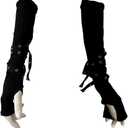 HeiBai Xiong Black Arm Warmers Grunge Gloves Fingerless Goth Rock Arm Sleeve For Women Or Men