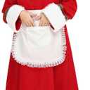 ABALAGU Mrs. Claus Costume for Women 5PCS Santa Dress Outfit Adult Christmas Santa Costume Plus Size, Large
