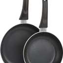 GoodCook Nonstick Aluminum Frying Pan Set, 8" and 10" Skillets, Black, Even Heating, Stay-Cool Ergonomic Handle, PFOA-Free Nonstick Coating, Ideal for Sauting, Searing, and Frying