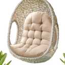 Thick Egg Chair Cushion Replacement, Button Tufted Outdoor Swing Chair Cushion with High Elasticity PP Cotton and Skin-Friendly Fabric, Hanging Cushion for Patio Porch Furniture (Only Cushion), 32x48in