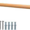 SELEWARE 24 inch Playground Safety Handle Wood Kids Playground Grab Handles Grip Handle Handrail Playset Handles for Playhouse, Treehouse, Solid Beech Wood with Plastic Brackets for Indoor Outdoor use