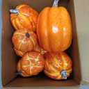 ShellKingdom Artificial Pumpkin for Decoration, Fall Pumpkin for Halloween Home Thanksgiving Party Decoration, 7 PCS (Orange, 4 Sizes)