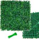 Faux Grass Wall Panels - 12 Pack, 20 x 20 Inch - Artificial Boxwood Panels for Indoor/Outdoor Garden Greenery Wall Fence Covering Privacy Backyard Decor