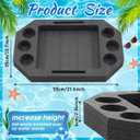 Qinyoung Large Floating Drink Holder Black Floating Refreshment Table Tray Compartment Portable Floating Pool Tray for Swimming Pool Accessories Hot Tub Beach and Party Decor