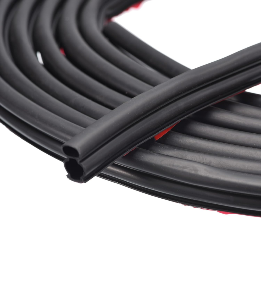 Weather Stripping Seal Strip, 10Ft x 10mm x 10mm Self Adhesive Rubber for 8-9mm Gap, Window and Door Soundproofing and Frame Gap Blocker (Black)