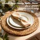 13 in Round Woven Placemats Plate Chargers Set of 12, Boho Farmhouse Rustic Woven Place Mats for Kitchen Dining Party Table Decor, Rattan Wicker Table Mats Jute Braided Chargers for Dinner Plates
