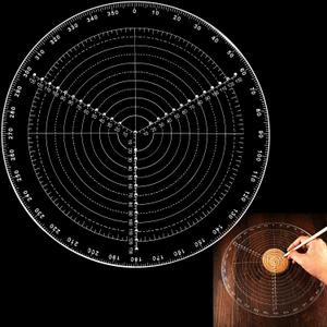 Frienda 300 mm/ 12 Inch Round Center Finder Compass Lathe Centering Tool Circle Gauge for Drawing Circles, Lathe Work and Woodturners, Round Template Clear Acrylic Drawing Circles Diameter