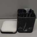 zccz Toothbrush Holder, Countertop Marble Look Electric Toothbrush Toothpaste Makeup Brush and Razor Holder Stand Bathroom Organizer with Detachable Tray (2. Black Marble)