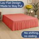 Bedskirt Queen Size Ruffle - 12 inch Drop Dust Ruffle Bed Skirt with Platform - Ultra-Soft, Easy Fit, Premium Hotel Quality - Wrinkle, Fade & Shrink Resistant - for Women, Men, Kids and Teens - Coral