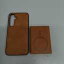 Shockproof Case Fit for Samsung Galaxy S25 Edge Leather Magnetic Rugged Compatible with MagSafe Slim Phone Cover for Samsung S25 Edge, Brown