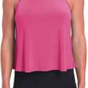 Mippo Crop Tops for Women Sleeveless Workout Tops Flowy Athletic Tank (Pink, XL)