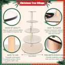 Barydat Christmas Tree Village Christmas Bookshelf Display Supplies Ornament Display Tree Stand Wooden Holder for Holiday Display(5 Tier 59 Inches)