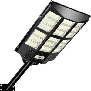 Outdoor Solar Street Light - Dusk to Dawn Radar Motion Sensor Flood Light with Remote Control for Parking Lot, Street, Road