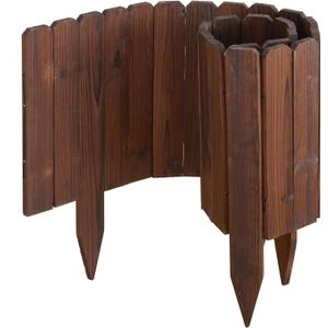 GHWIE Wooden Garden Fence Wood Garden Edging Border Decorative Landscape Border Edging,Planting Tree Fence Landscape Edging Flower Bed Fences-11.8'' H x 48'' L (3 Pack,12Ft Total Length)