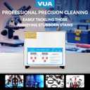 VUA 3L Ultrasonic Cleaner with Digital Timer & Heater, Professional Ultra Sonic Cleaner, Ultrasonic Parts Cleaner for Glasses Watch Denture Dental Irrigator Ring Jewelry Tools Circuit Board