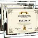 PETAFLOP 8.5x11 Picture Frames Glass 8.5 x 11 Frame Tabletop Display, 1 Pack Clear