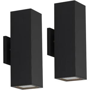 Cerdeco Aluminum Modern Outdoor Wall Light, Exterior Up Down Light Fixtures Matte Black [UL Listed] (2 Pack) (37858TZ-TWO)