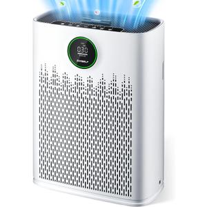 Air Purifiers for Home Large Room, with Smart Mode, PM2.5 Air Quality Display, 22dB Sleep Mode, Aromatherapy, Cover Up to 2200 Ft with 2X-Purification & 360Air Outlet, HAP603, White
