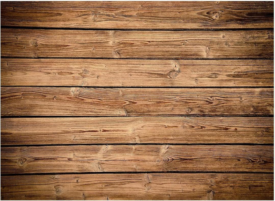 Buryeah Wooden Backdrop Wall Brown Wood Fabric Background Polyester Rustic Photo Backdrop for Photoshoot Baby Shower Wedding Party Photography Supplies(10 x 8 ft)