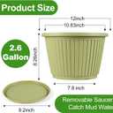 12-inch-Planters-for-Outdoor-Plant，Plastic Indoor Flower Pots with Drainage Holes & Saucer，4 Packs Decorative Garden Pots for Plantfor Home Porch Decor