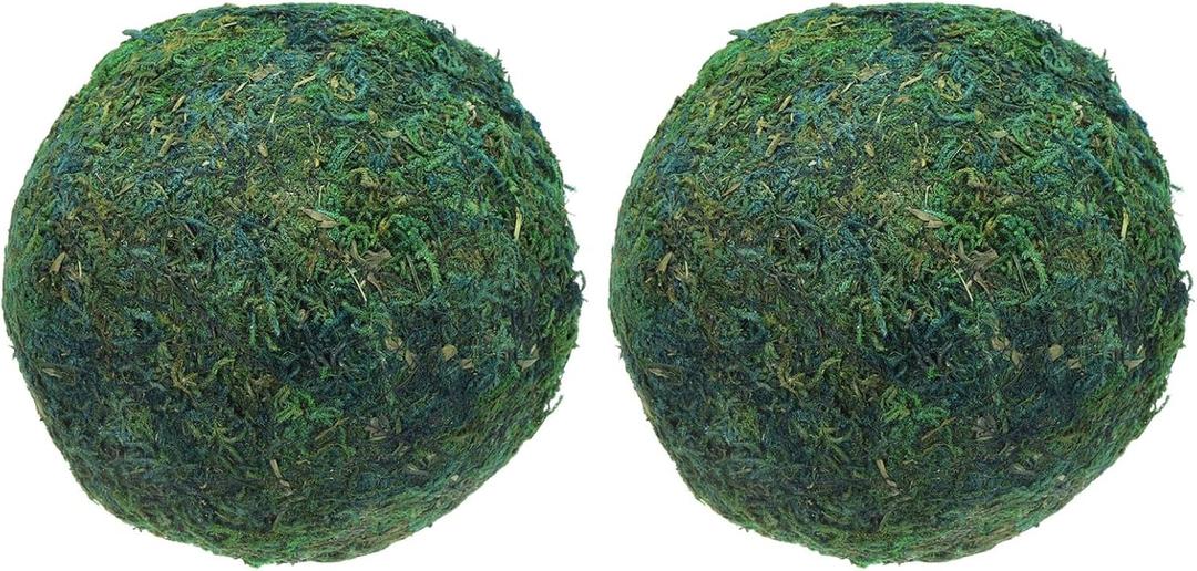 MECCANIXITY 2 Pcs Moss Balls 5.9 Inch Green Decorative Moss Balls for Centerpiece Bowls Vase Fillers Home Decor