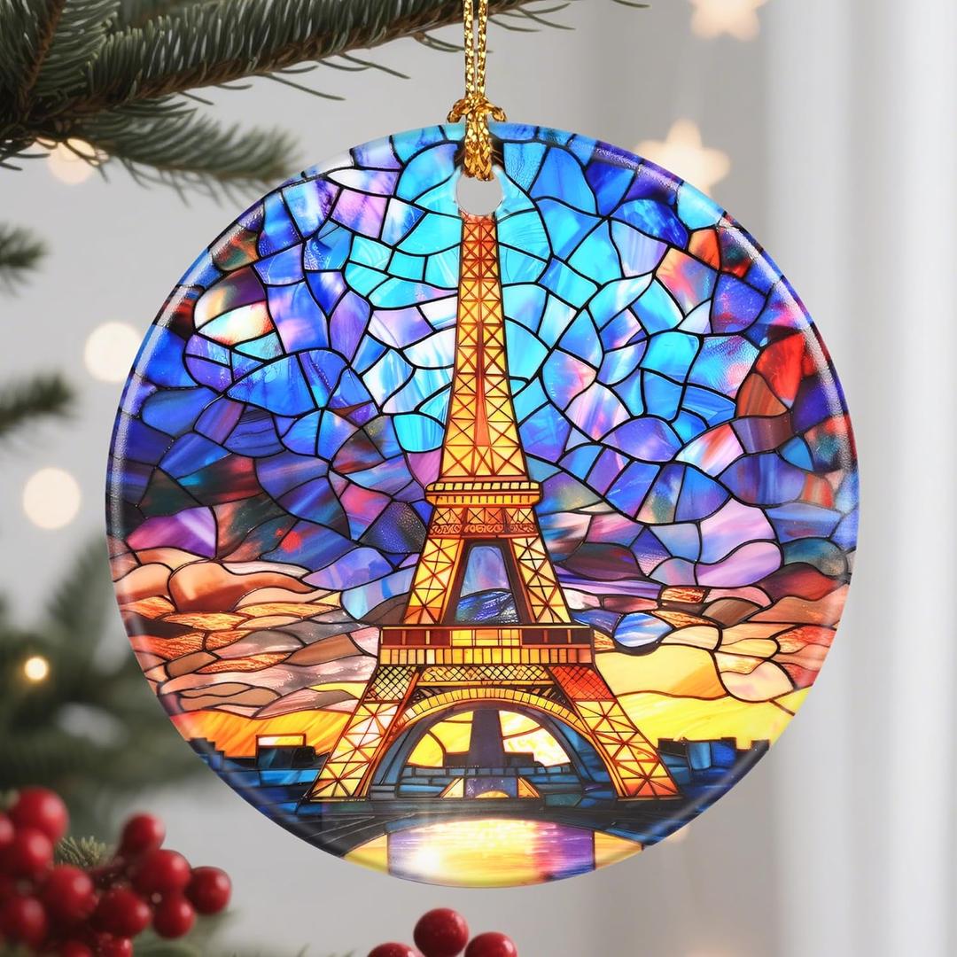 2 x Christmas Ornaments, Eiffel Tower Ornament, Christmas Tree Ornaments, Xmas Decorations, Holiday Decorations, Eiffel Tower Lover Gifts, Holiday Party Gifts, and Xmas Gift Ideas