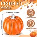 Geelin Pumpkin Napkin Weight Orange and Silver Ceramics 2 Inch H Sturdy Napkins Weight Decoration for Fall Thanksgiving Party Decor Holiday Handmade Gifts(Pumpkin,Orange)