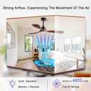 52 Ceiling Fans with Remote Control/Dimmer and Color Reduction with 3 Solid Wood Fan Blades, Ceiling Fan can be Used Indoors and Outdoors for Living Room, Dining Room, Pavilion Yard.