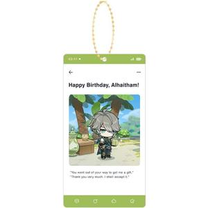 2 x GENSHIN IMPACT Heartfelt Wishes Series Acrylic Keychain (Alhaitham)